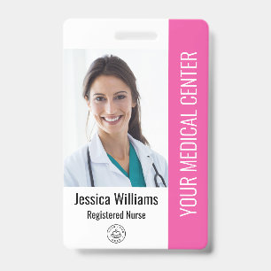 Registered Nurse RN Employee ID Pink Ausweis
