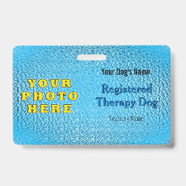 Registered Therapy Dog - Bright Blue Badge Ausweis