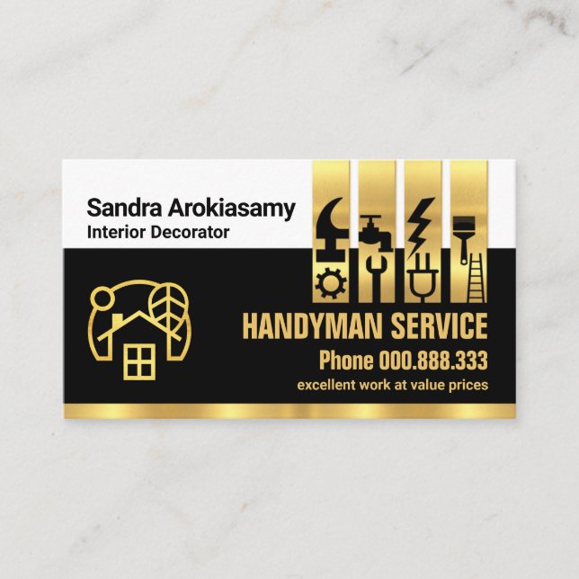 Registerkarte "atemberaubende Gold Construction To Visitenkarte (Vorderseite)