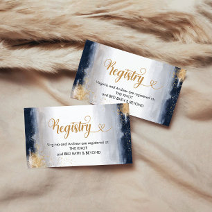 Registerkarte für Navy und Gold Brautparty Begleitkarte