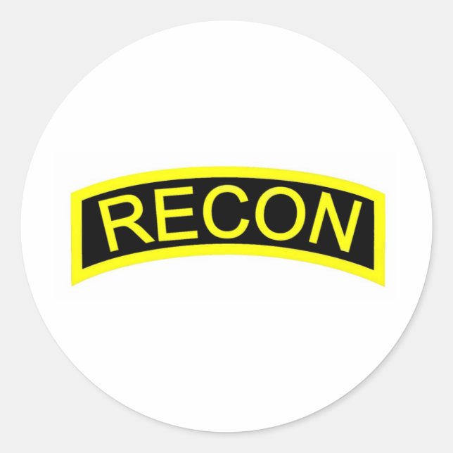 Registerkarte "Gelbe Recon" Runder Aufkleber (Vorderseite)