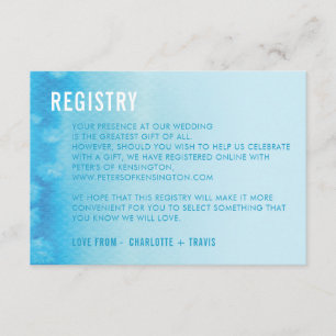 REGISTERKARTE :: ombre watercolor blau Begleitkarte