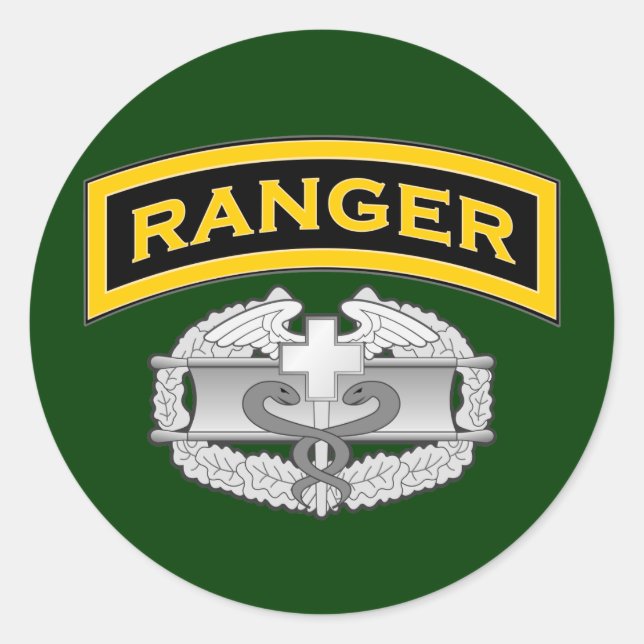 Registerkarte "Ranger" und "Combat Medical Abzeich Runder Aufkleber (Vorderseite)