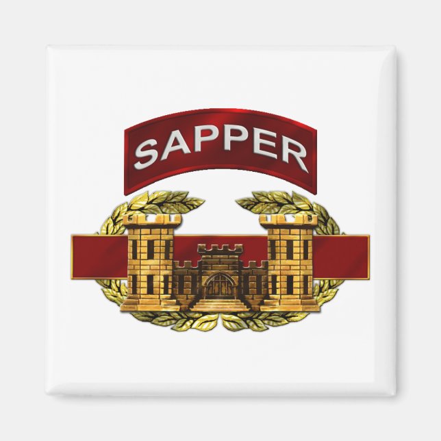 Registerkarte "Sapper" mit dem Abzeichen "Combat E Magnet (Vorne)