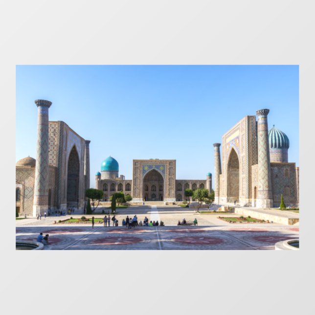 Registerplatz - Samarkand, Usbekistan, Asien Fensteraufkleber (Blatt)