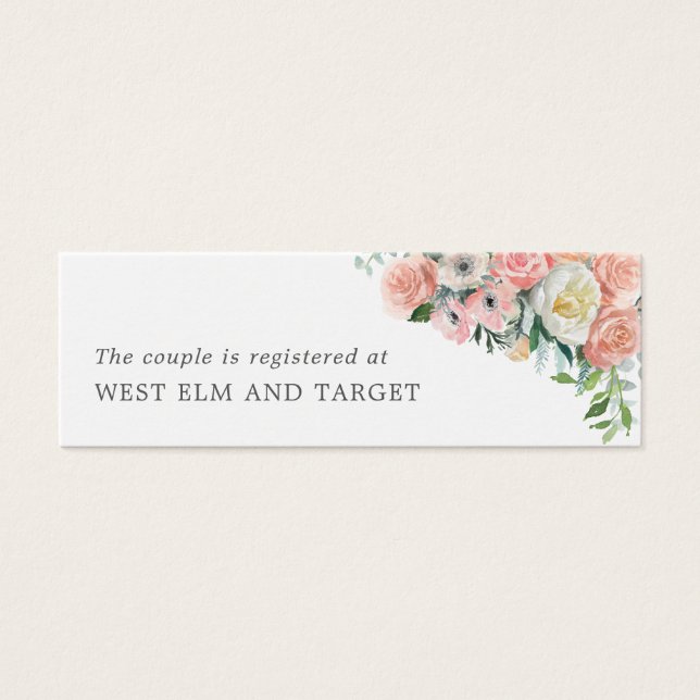 Registre Cadeau Romantique Floral Mariage Insérez  (Devant)