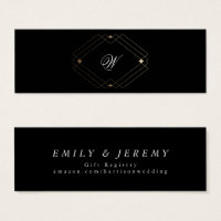 Registre cadeau simple Black Modern Geometry Gold