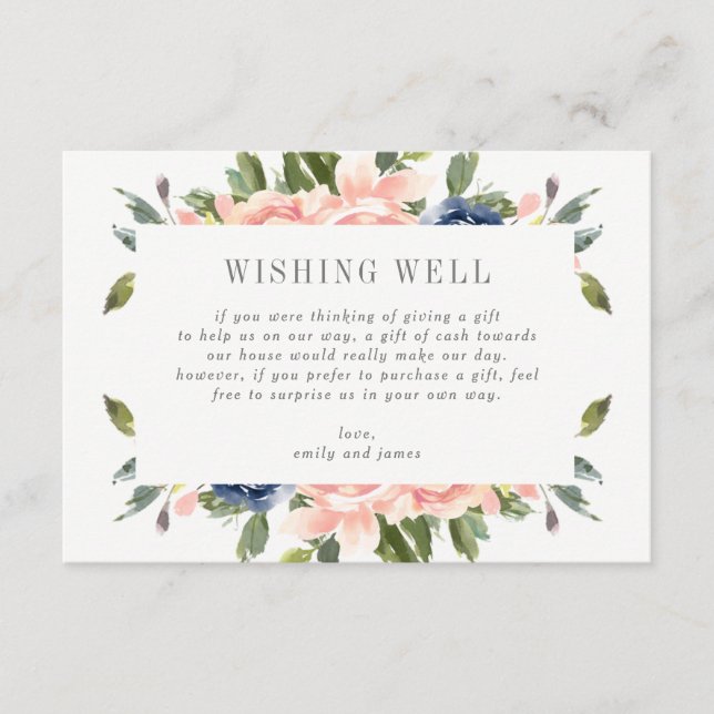 Registre de cadeaux Navy Blush ou Carte de Vœux #N (Devant)