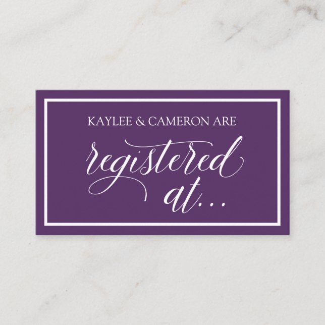 Registre mariage / Inscrit Sur Cartes - Plum (Devant)