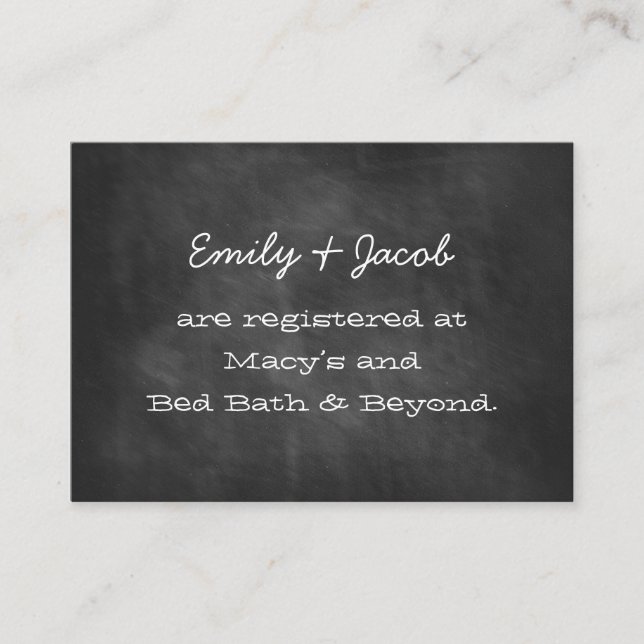 Registre Wedding shower Chalkboard Insertion Carte (Devant)