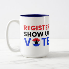 Registrieren Sie die Abstimmung anzeigen 2024 USA  Zweifarbige Tasse