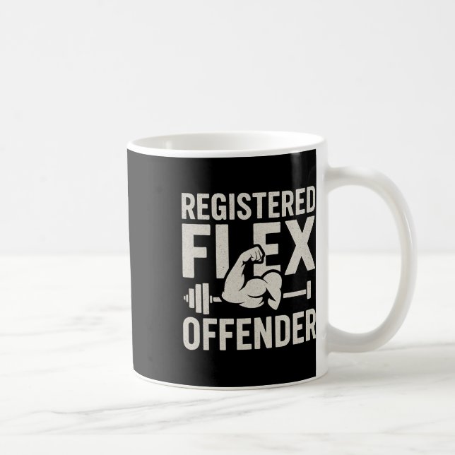 Registriert Flex Offender Funny Gym Workout Bodybu Kaffeetasse (Rechts)