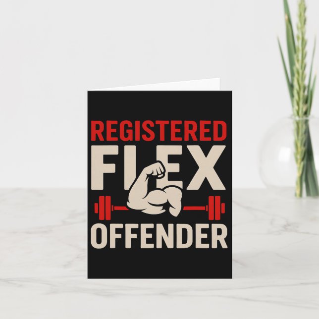 Registriert Flex Offender Funny Gym Workout Bodybu Karte (Vorderseite)