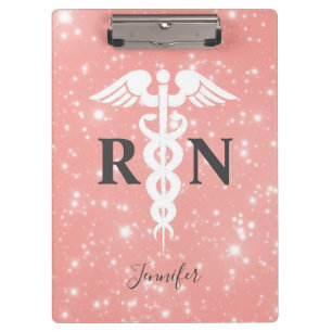 Registriert Krankenpflege Pink Script Personalisie Klemmbrett