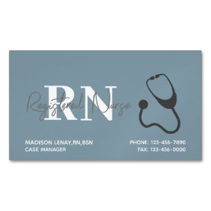 Registriert Krankenschwester Modern Blue Medical S Magnetische Visitenkarte