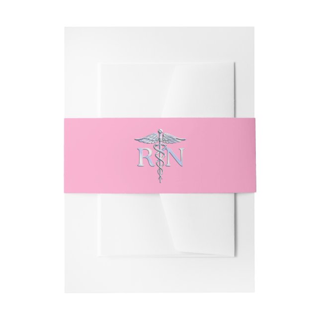 Registriert Krankenschwester RN Caduceus auf Paste Einladungsbanderole (Vorderseite Beispiel)