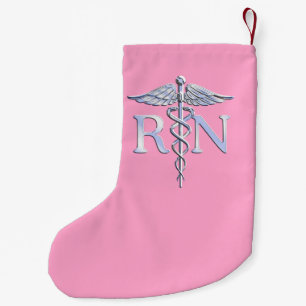 Registriert Krankenschwester RN Caduceus auf Paste Kleiner Weihnachtsstrumpf
