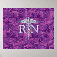 Registriert Krankenschwester RN Caduceus auf Pink 