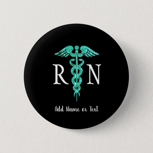 Registriert Krankenschwester RN Medical Caduceus P Button (Vorderseite)