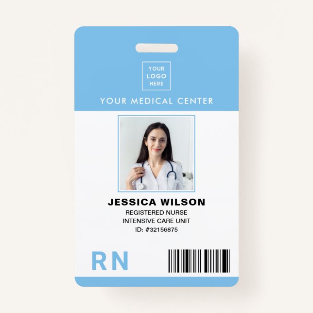 Registriert Krankenschwester RN Medical ID Blue Ab Ausweis (Vorderseite)