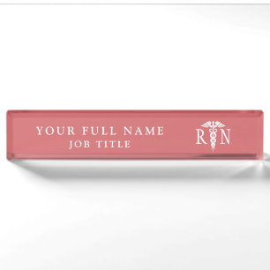 Registriert Krankenschwester RN Pink White Medical Namensplakette