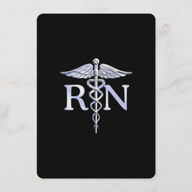 Registriert Krankenschwester RN Silver Caduceus au Begleitkarte (Vorderseite)