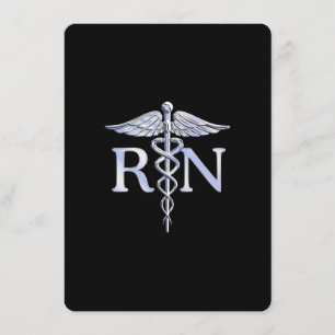 Registriert Krankenschwester RN Silver Caduceus au Begleitkarte