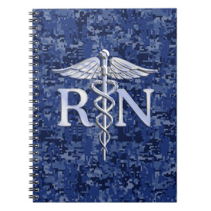 Registriert Krankenschwester RN Silver Caduceus au Notizblock