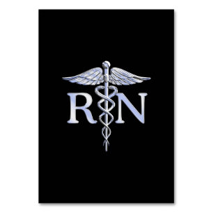 Registriert Krankenschwester RN Silver Caduceus au Tischnummer