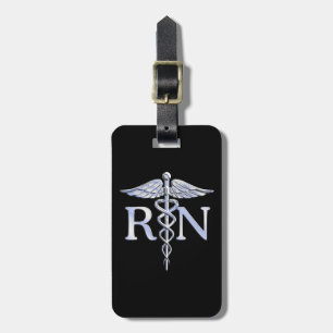 Registriert Krankenschwester RN Silver Caduceus Sn Gepäckanhänger