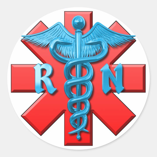 Registriert Krankenzeichen Runder Aufkleber (Vorderseite)