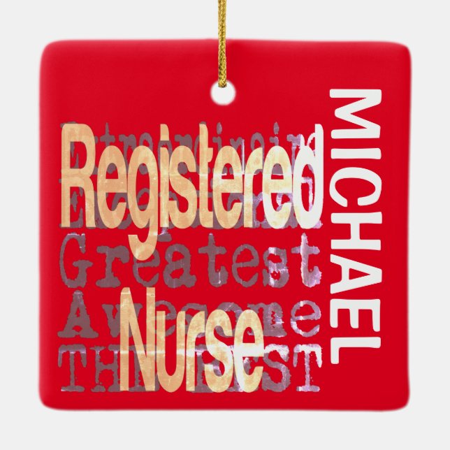 Registriert Nurse Extraordinaire CUSTOM Keramikornament (Rückseite)
