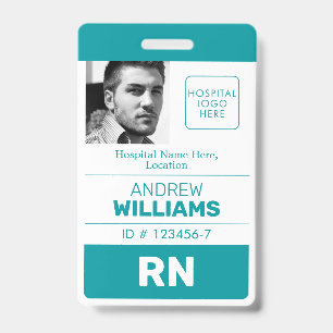 Registriert Nurse-ID Nummer Aquamarines White-Logo Ausweis