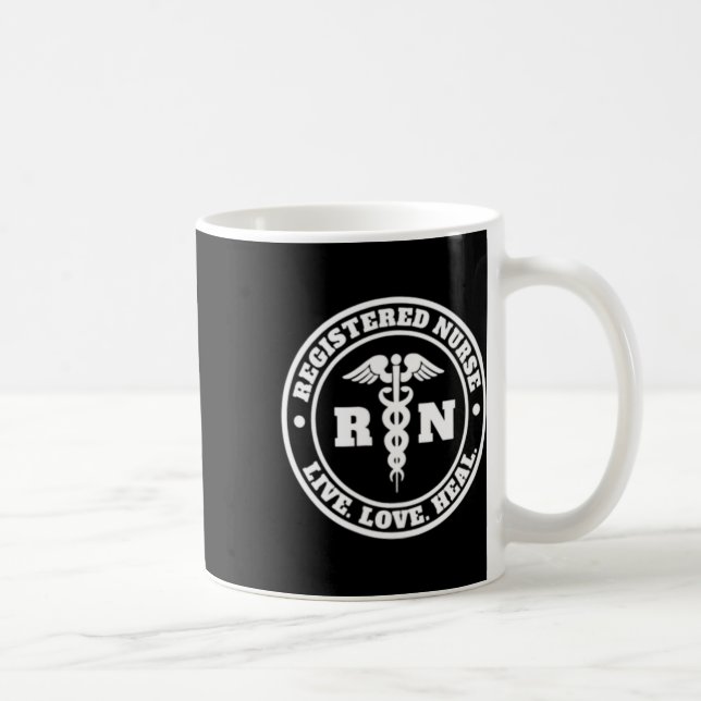 Registriert Nurse Live Liebe Heal Pocket Logo Rn Kaffeetasse (Rechts)