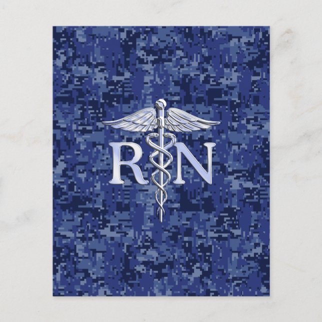 Registriert Nurse RN Caduceus auf Camouflage der M Flyer (Vorne)