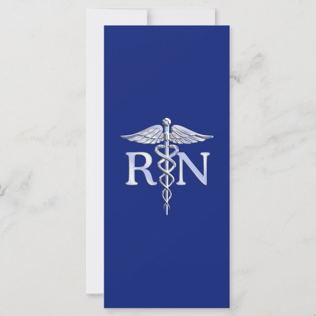 Registriert Nurse RN Caduceus auf Navy Blue (Vorderseite)