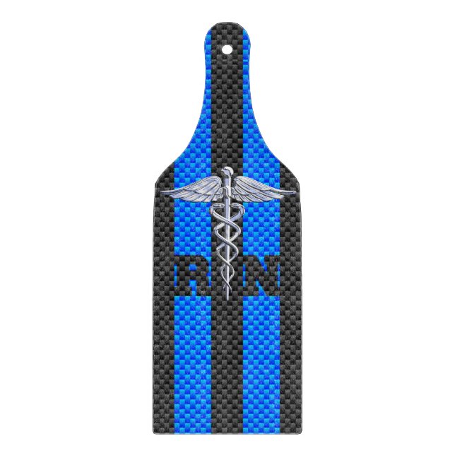 Registriert Nurse RN Caduceus Carbon Fibre Print Schneidebrett (Vorderseite)