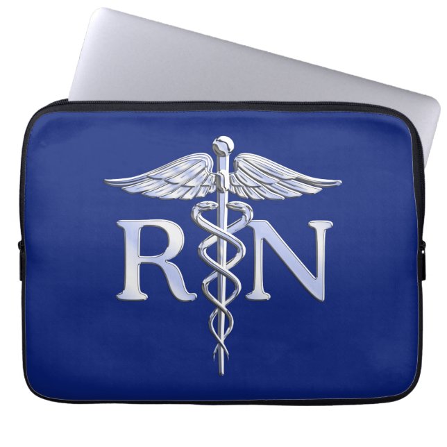 Registriert Nurse RN Caduceus Design Laptopschutzhülle (Vorderseite)
