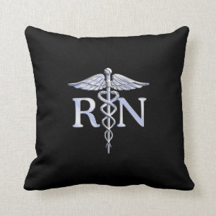 Registriert Nurse RN Caduceus Schlangen Stil auf S Kissen