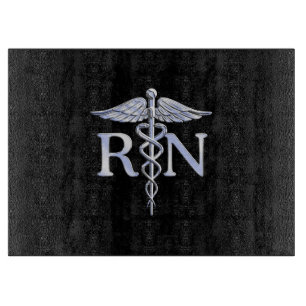 Registriert Nurse RN Caduceus Schlangen Stil auf s Schneidebrett