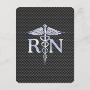 Registriert Nurse RN Caduceus Snakes Begleitkarte