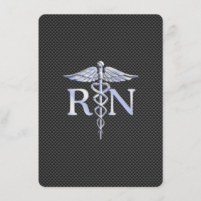 Registriert Nurse RN Caduceus Snakes Begleitkarte (Vorderseite)