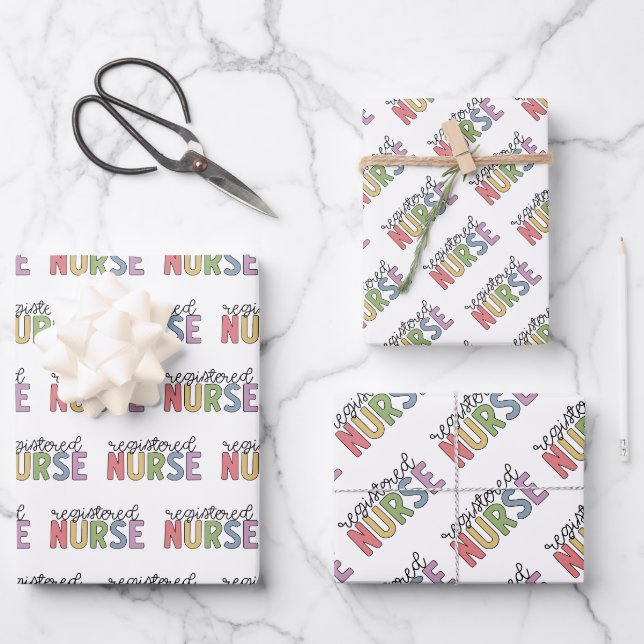 Registriert Nurse RN Nurse Abschluss Geschenkpapier Set (Vorderseite)