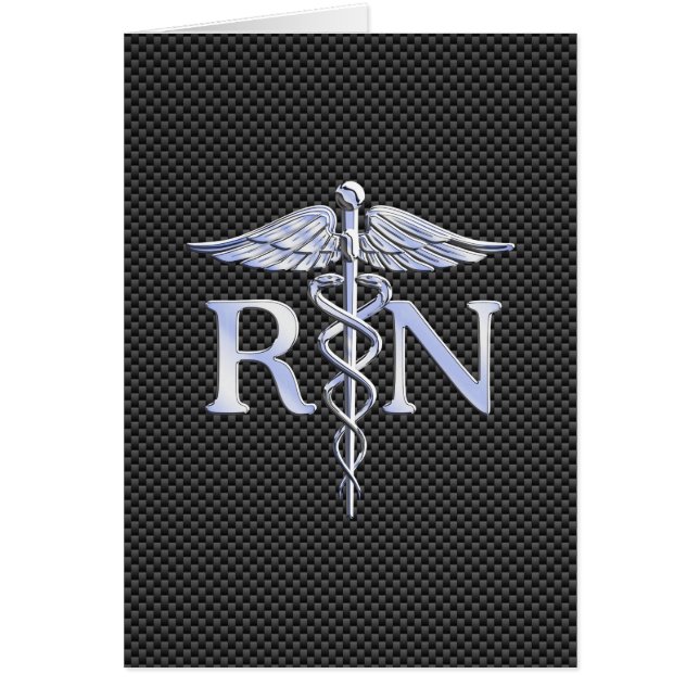 Registriert Nurse RN Silver Caduceus Snakes (Vorne)
