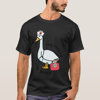 Registrierte alberne Gans Krankenschwester Stethos T-Shirt