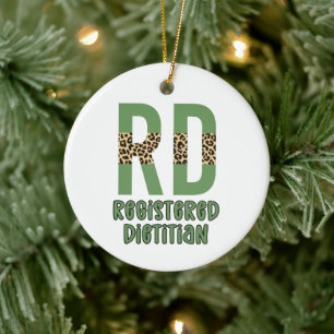 Registrierte Diätistische Cheetah Typografie Keramik Ornament