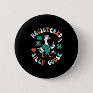 Registrierte Gänse Albern Nurse Funny Animal Scrub Button