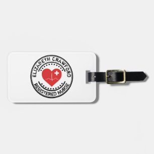 Registrierte Krankenschwester-Briefmarken-Herz ECG Gepäckanhänger