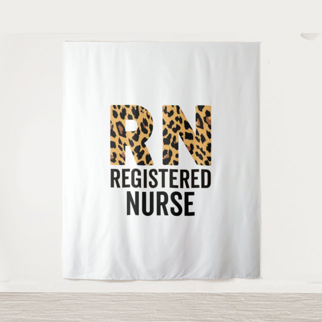Registrierte Krankenschwester Cheetah Print Nurse  Wandteppich (Vorderseite)