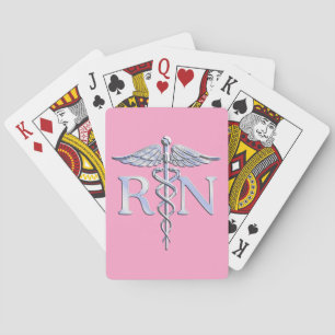 Registrierte Krankenschwester RN Caduceus auf Hell Spielkarten